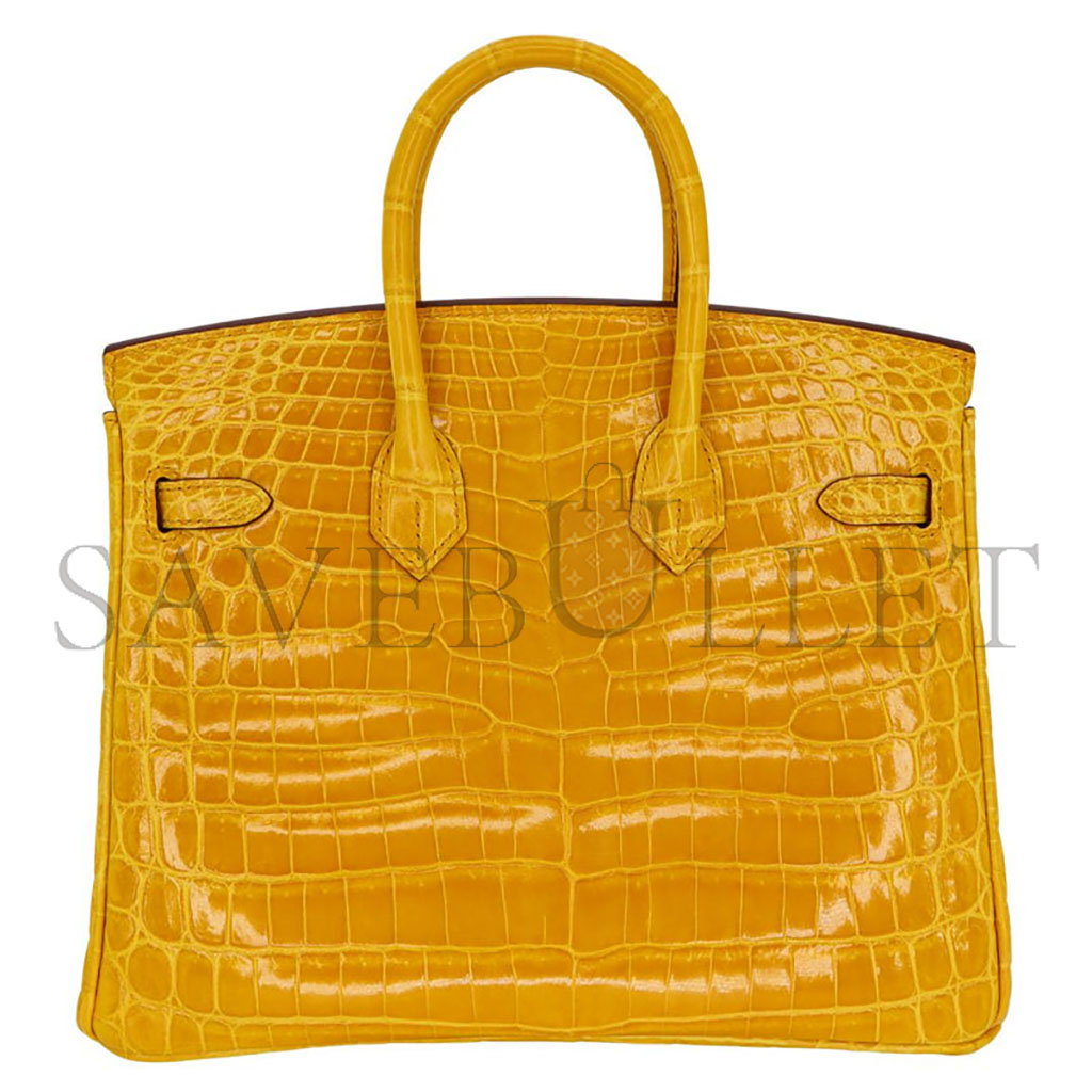 H**mes master birkin 25 crocodile leather yellow gold buckle h041354ck09 (25*20*13cm)